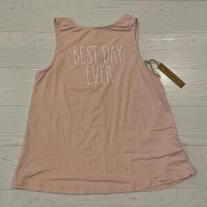 Rae Dunn Pink Best Day Ever Pajama PJ Tank Top Shirt